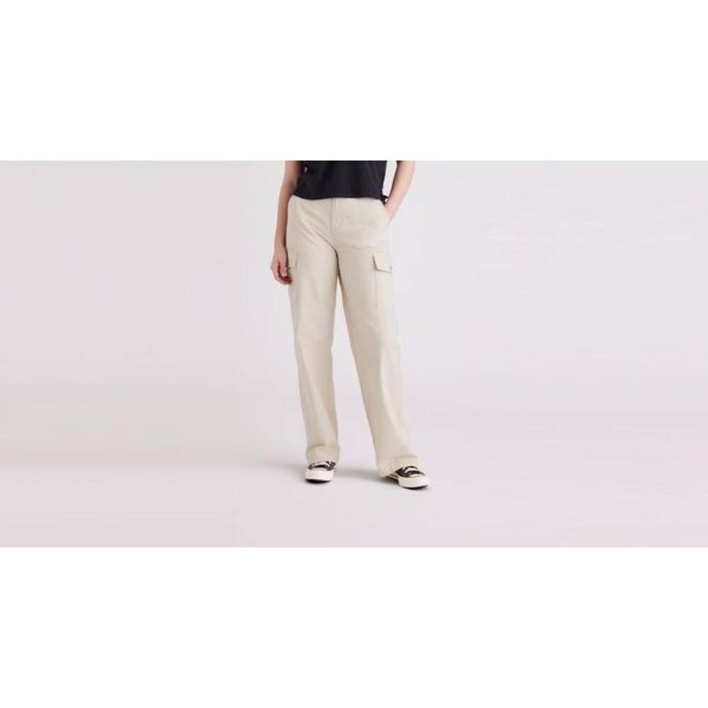 Dockers Wide Leg Cargo Pants Womens 31 Sahara Straight Fit Waterless Stretch NEW